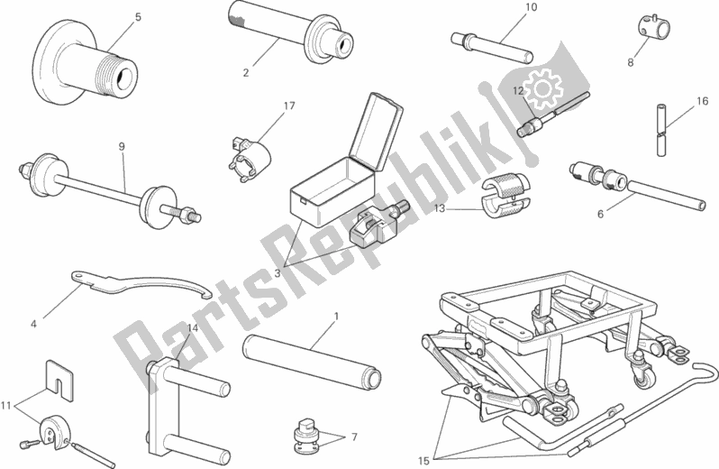 Tutte le parti per il Strumenti Di Servizio Di Officina, Telaio del Ducati Monster 796 ABS 2013